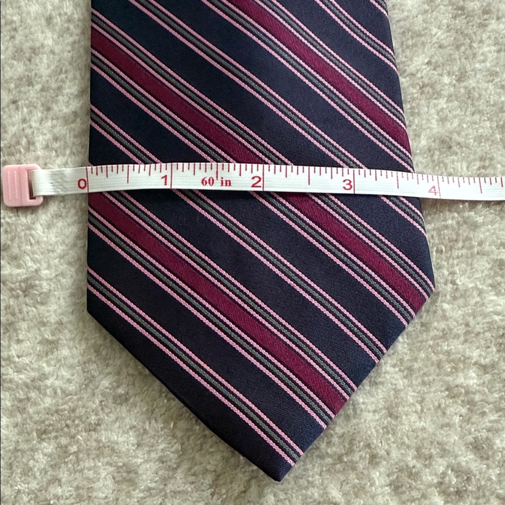 Croft & Barrow Navy and Burgundy Striped Tie - Picture 6 of 6